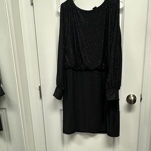 Lot of 2 Jessica Howard Black Sparkle and Black blue sparkle Long-Sleeve dress